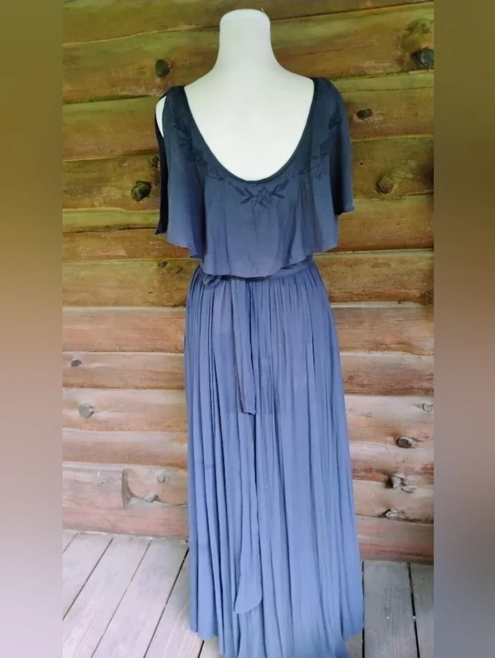 Free People Navy Blue Wrap Dress Extra Small